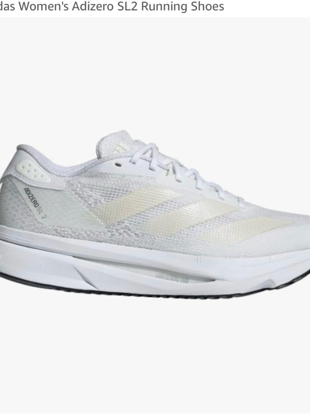 adidas White and Cream Women's Adizero SL2 Running Shoes